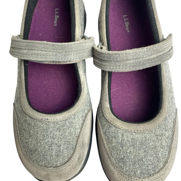 LL Bean Women's Grey Wool Mary Jane Clogs Shoes Comfort Slip Ons Sz 8.5M - Picture 2 of 15